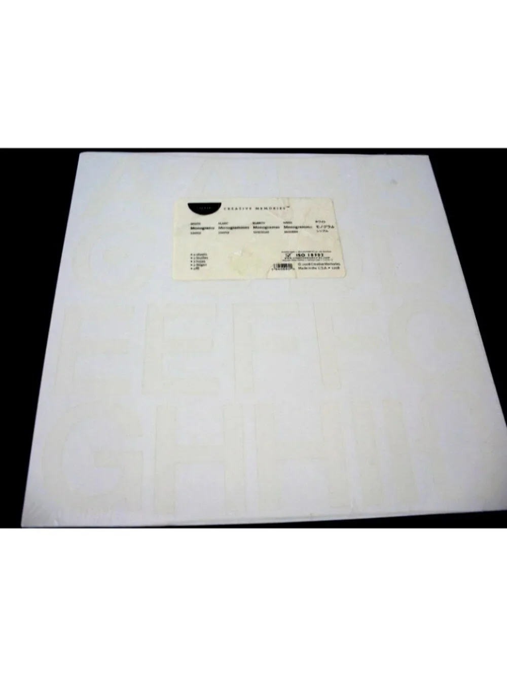 ABC/123 Monograms Creative Memories White Simple NIP